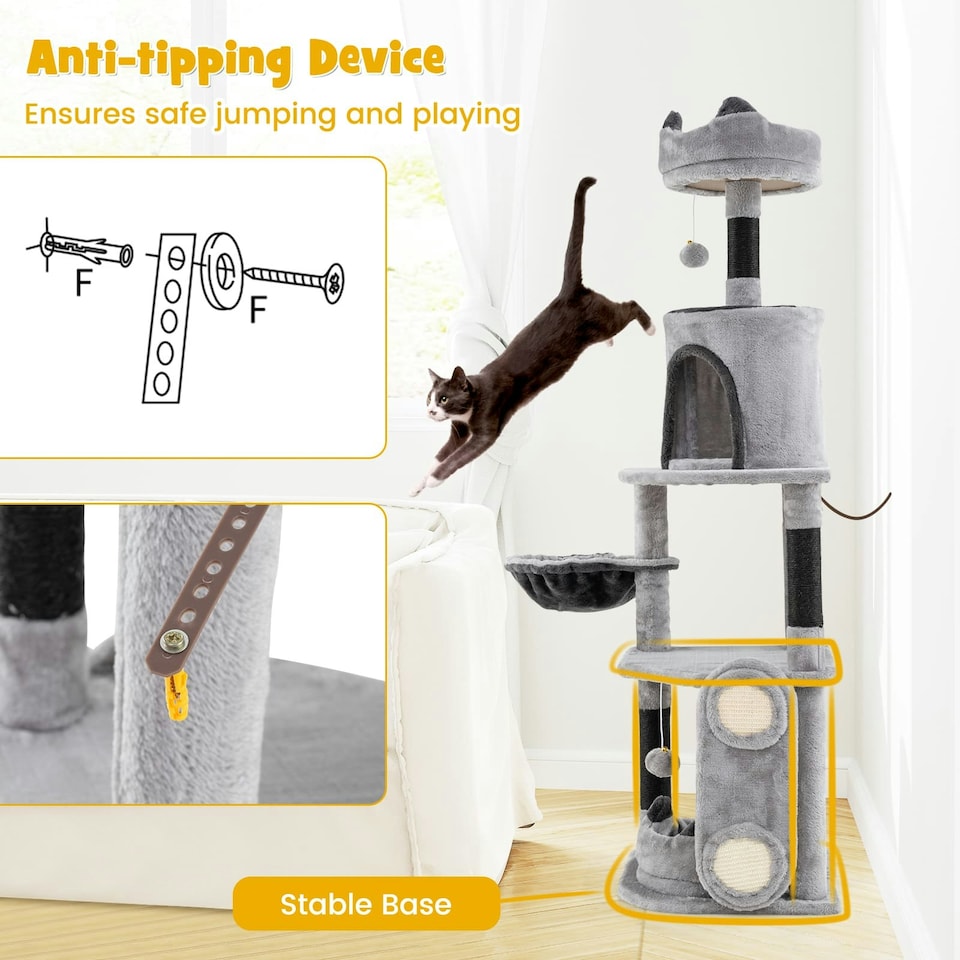 image 1 of COSTWAY Multi-level Large Cat Tree with Sisal Scratching Posts