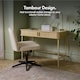 image 3 of VonHaus Landos Computer Desk with Sliding Doors and Tambour Finish Brown