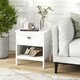 image 3 of COSTWAY 2-tier Nightstand Wood Side Table with Storage Shelf White