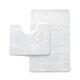 image 1 of VELVETIO Faux Fur Bath Mat Set Shaggy Super Soft Plush Anti Slip PVC Back White