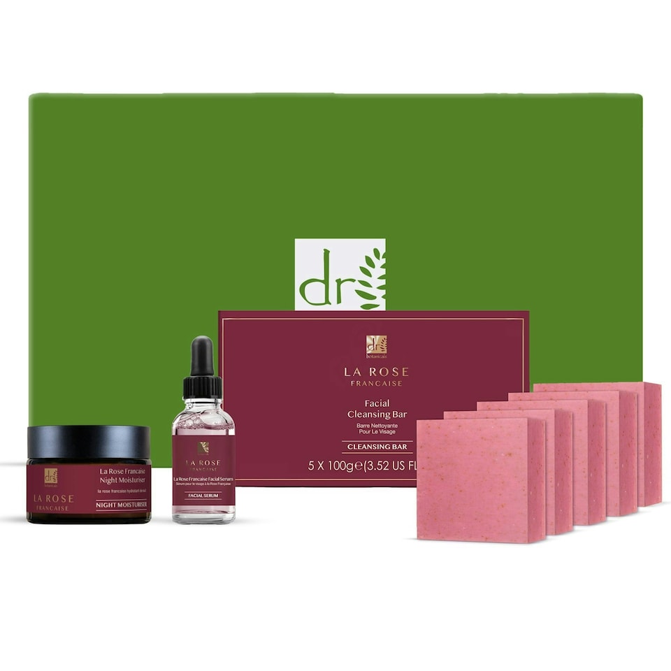 image 1 of Dr Botanicals Anti-Ageing La Rose Française Evening Skincare Women's Deluxe Gift Set