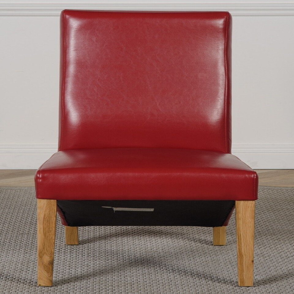 image 1 of Kuba Large Oak Dining Table with 8 Lola Burgundy Leather Chairs Red