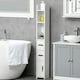 image 2 of kleankin Freestanding Bathroom Cabinet w/ Open Shelves 3 Cupboards