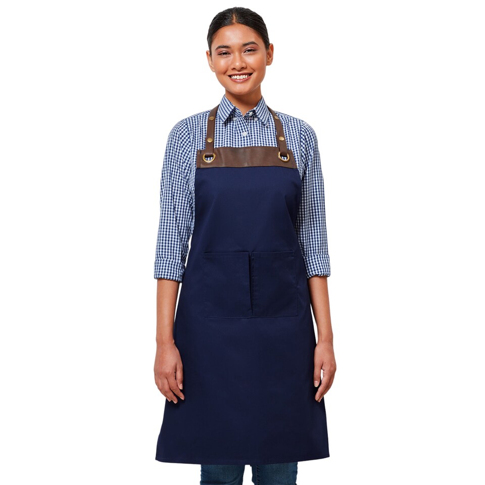 image 1 of Premier Unisex Adult Espresso Full Apron | Brown | Navy/Brown | One Size | 1