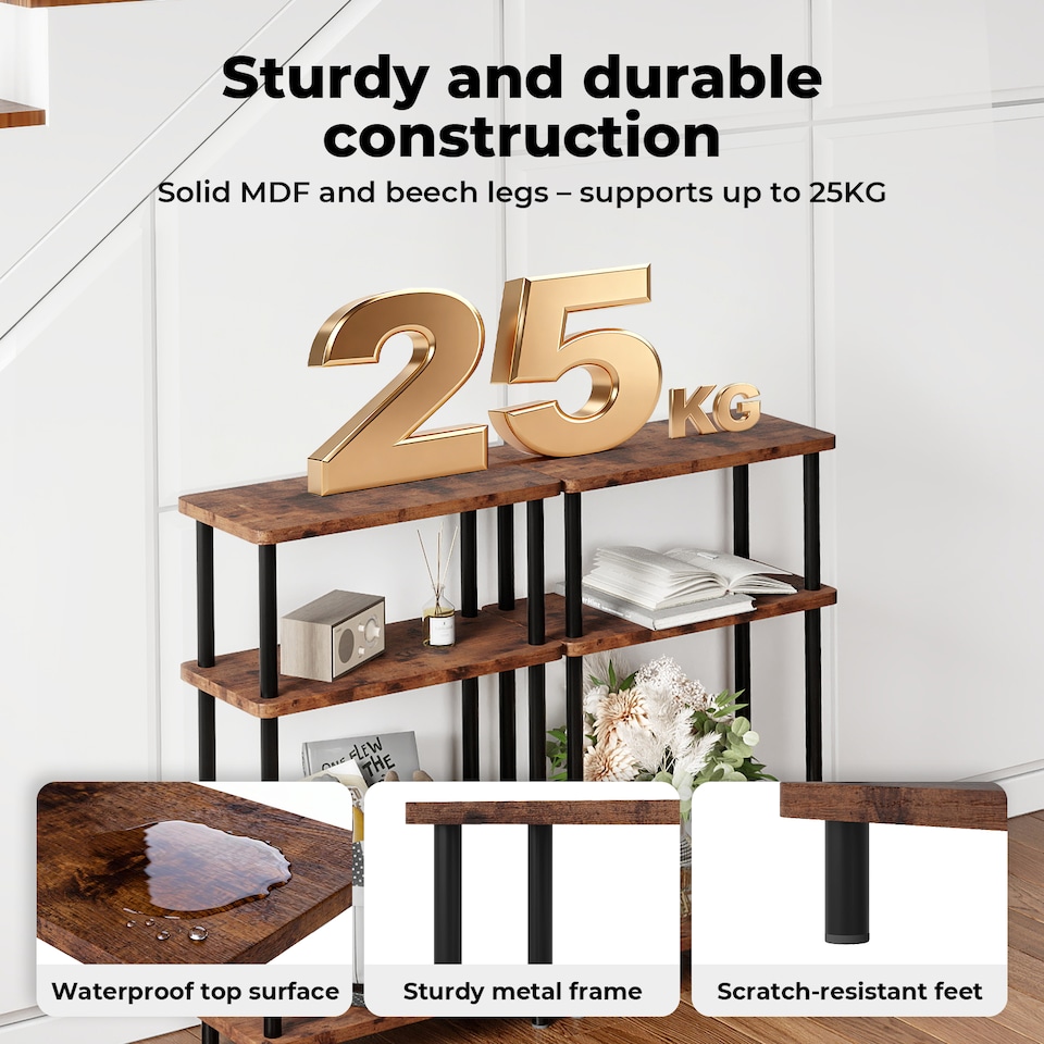 image 1 of Levede Slim Side Table 3 Tier Narrow Sofa End Table Bedside Storage Stand