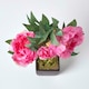 image 3 of Homescapes Pink Artificial Peonies in Decorative Black Pot, 48 cm Tall