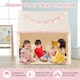 image 7 of COSTWAY Kids Play Tent Indoor Large Playhouse with Mat & Star Lights-Pink