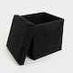 image 5 of OHS Matte Velvet Soft Foldable Cube Footstool Seat Storage Organiser Ottoman Black