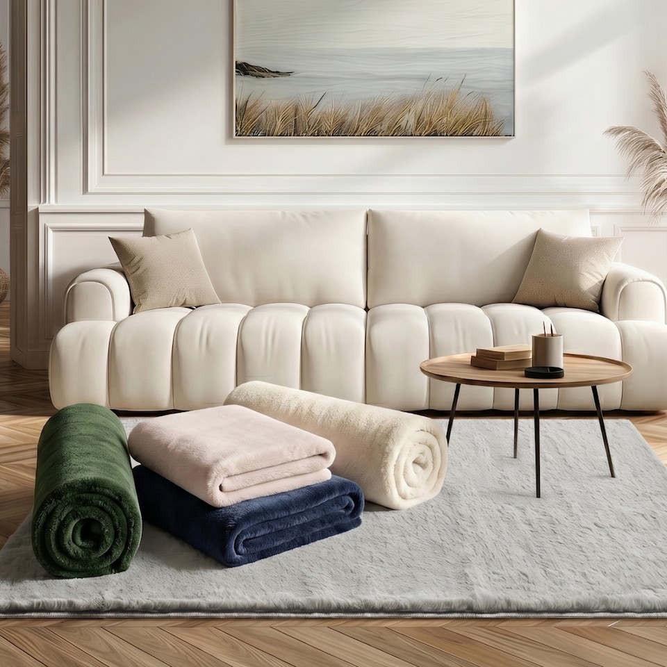 image 1 of Softie Short Pile Faux Fur Living Room & Bedroom Rug