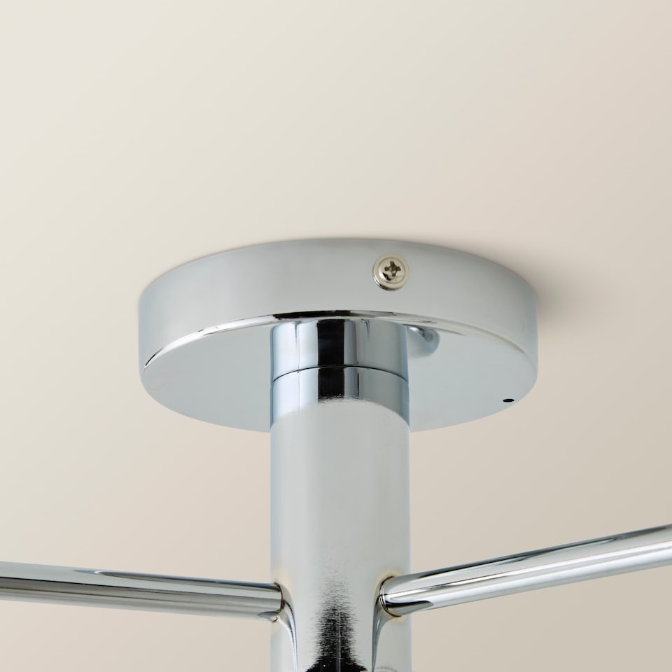 image 1 of ValueLights Amaia Chrome IP44 3 Way Frosted Ribbed Glass Ceiling Light | Chrome