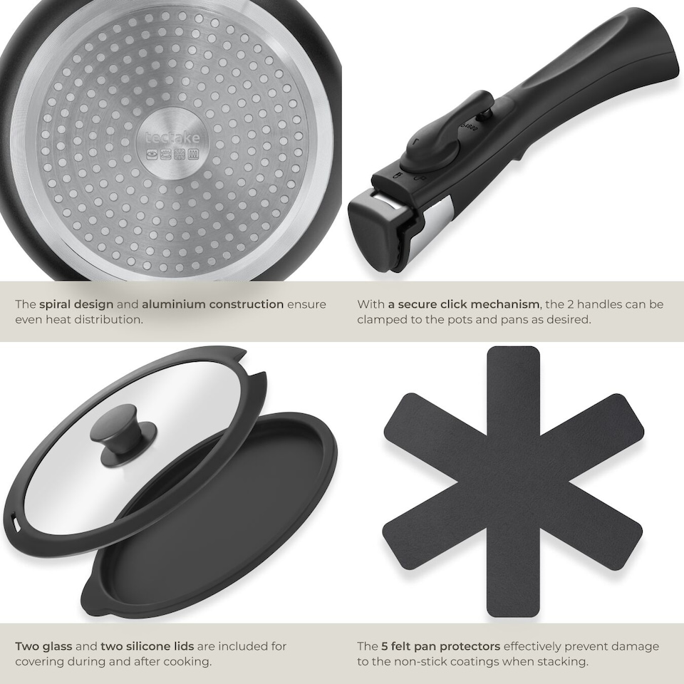 image 1 of Pot and Pan Set Parma17 Pcs including Lids, Utensils and Felt Protectors