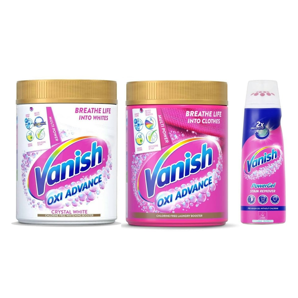 image 1 of Vanish Gold Powder Fabric Stain Remover & PowerGel Pre-Wash Gel Bundle