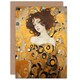 image 1 of Woman in Gold Portrait Gustav Klimt Style Nouveau Birthday Card