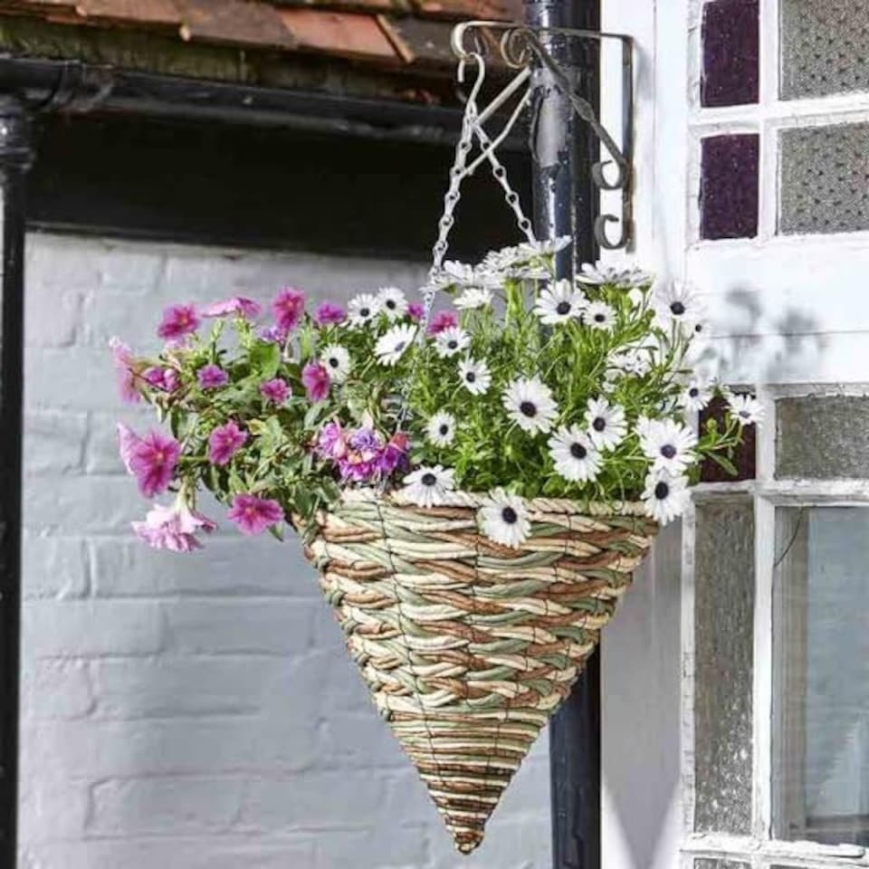 image 1 of Marco Paul Cone Hanging Planter 14" Brown