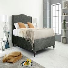 Venezia Marble Single Bed Frame - Steel