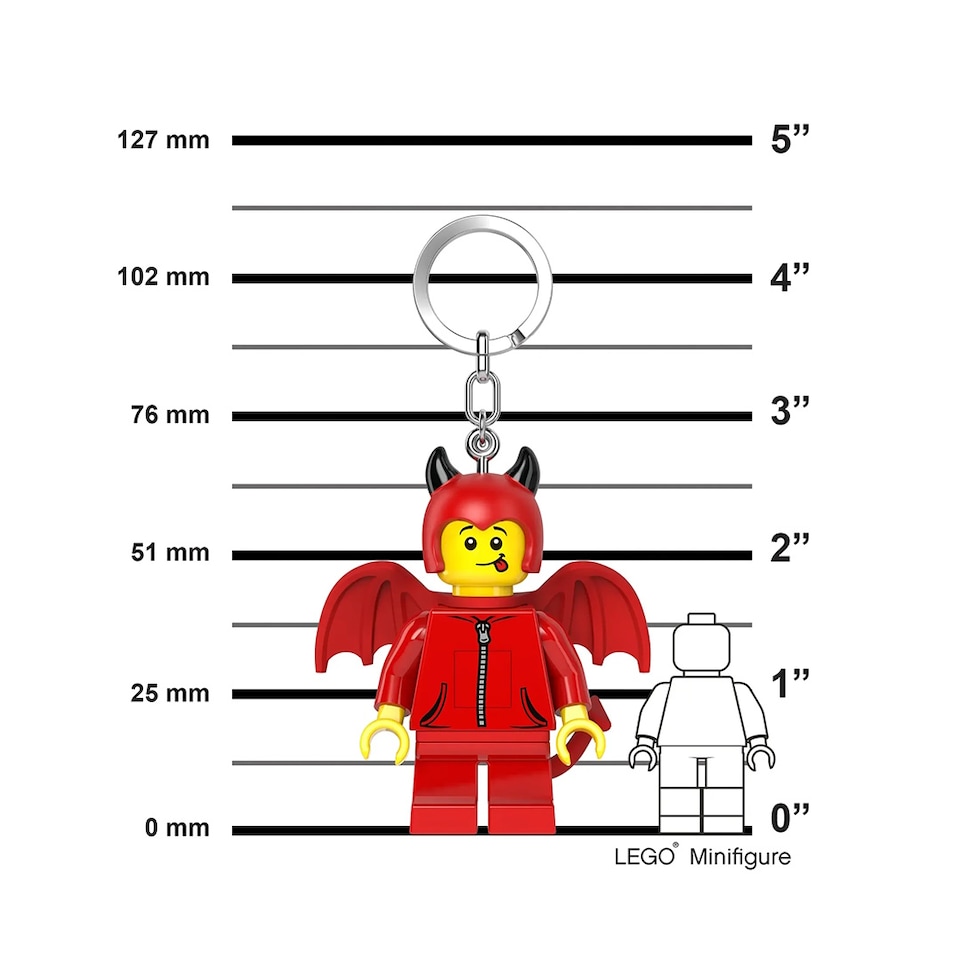 image 1 of Lego Minifigures Light Up Keychain - Cute Little Devil