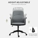 image 7 of HOMCOM Office Chair, Linen Desk Chair with Adjustable Height Grey Grey