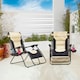 image 2 of Neo Pair of Outdoor Zero Gravity XL Sun Loungers - Cream Cream