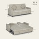 image 3 of HOMCOM Sectional Sofa Bed, L-Shaped 3 Seater Sofa Bed, Reversible Sleeper Sofa with Pull Out Couch Bed, Cushions, Fabric Futon Sofa Bed for Living Room, Beige