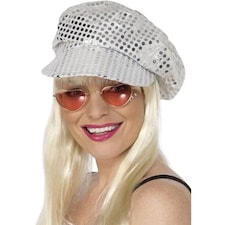 Silver Dazzle Dot Disco Hat