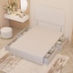 image 1 of Divan Bed Base with 4 Drawers & Plain Floor Standing Headboard Plush Velvet | White | White