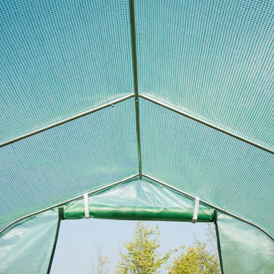 image 1 of Outsunny 4 x 2 M Walk in Polytunnel Greenhouse Galvanised Steel w Zipped Door