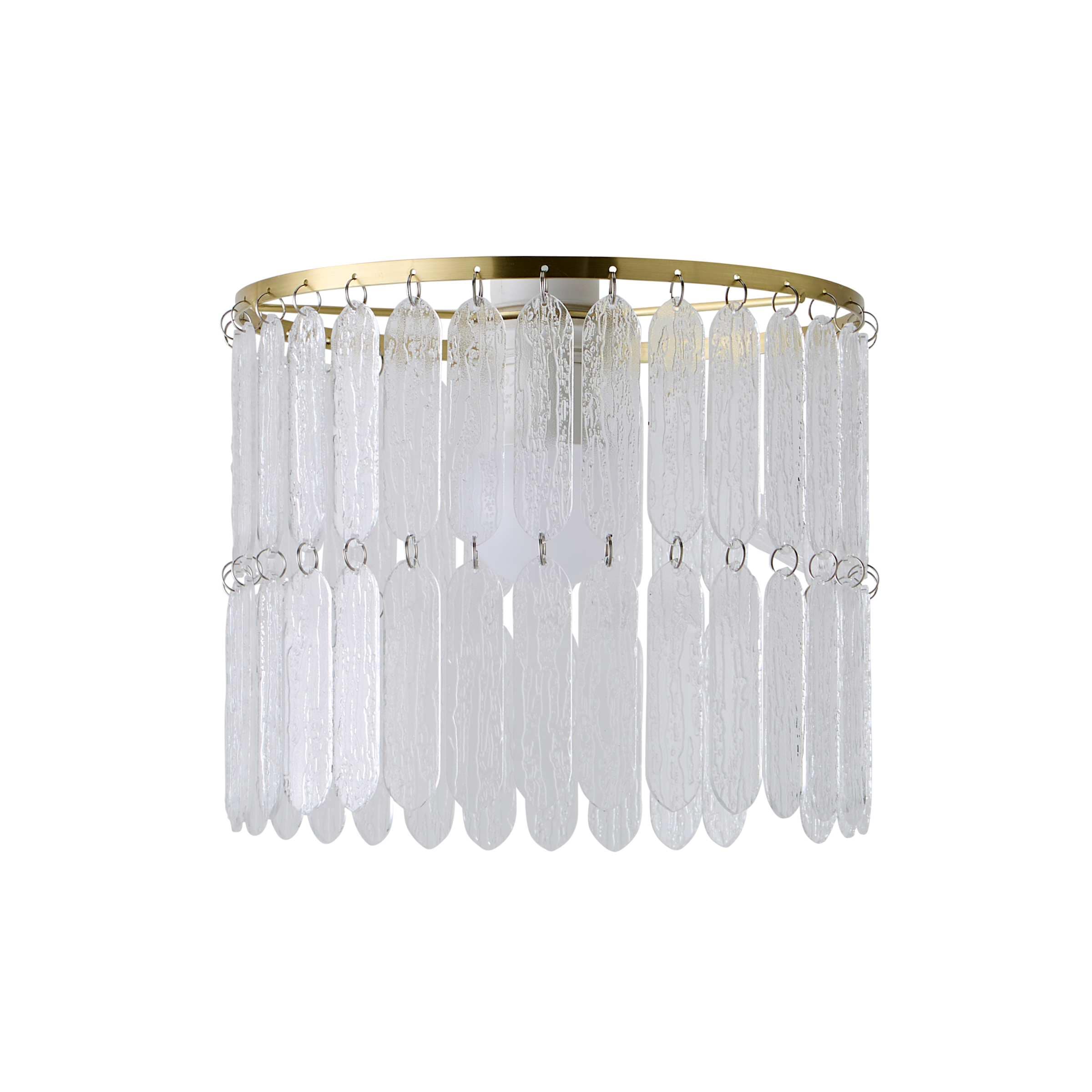 ValueLights Aldgate Textured Acrylic Ceiling Light Lamp Shade with Bulb in Metallic Gold