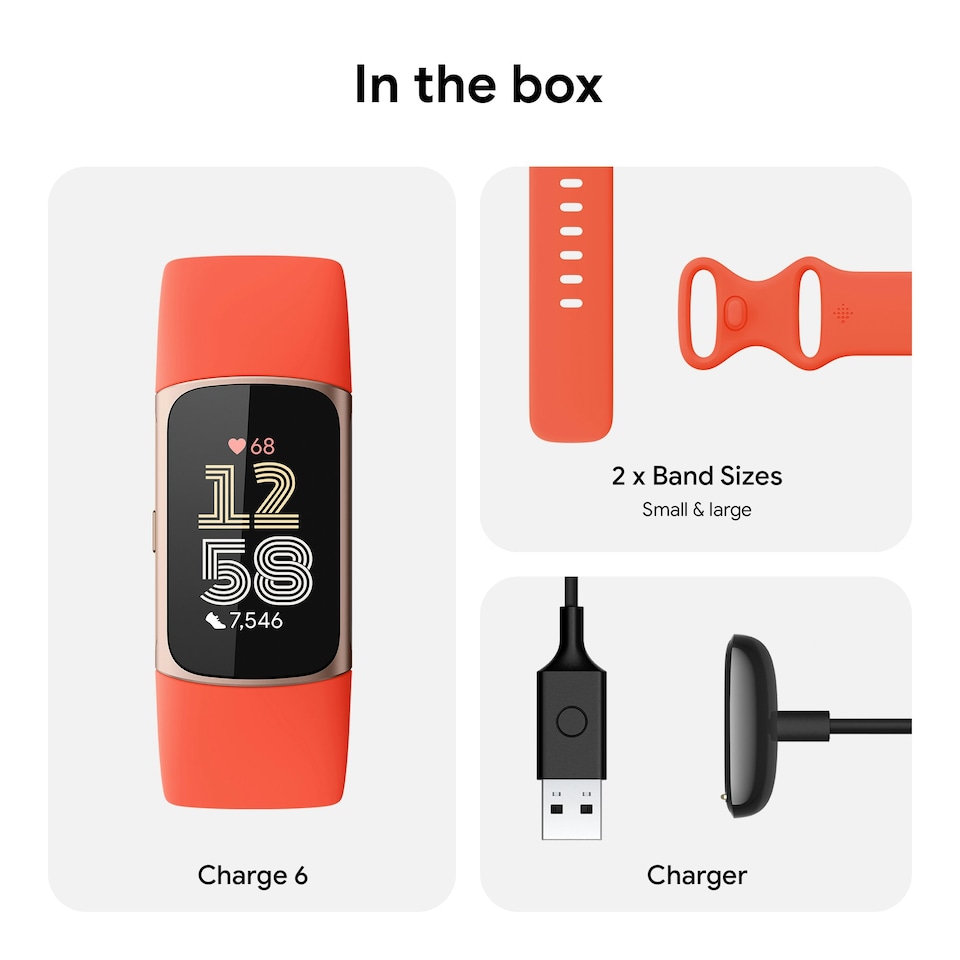 image 1 of Fitbit Charge 6 - Coral / Champagne Gold