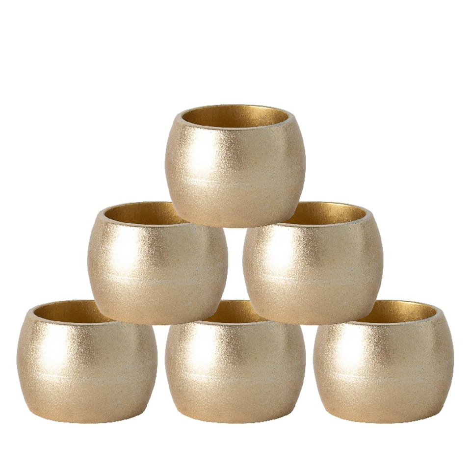 image 1 of Argon Tableware Metallic Napkin Ring - 4.5cm - Gold - Pack of 6 Grey