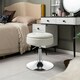 image 8 of Costway 360° Swivel Bar Stool w/ Lid Tufted Vanity Stool White