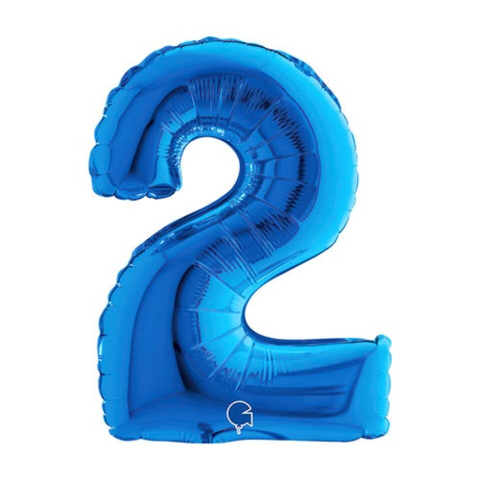 Blue Number 2 Air Fill Foil Balloon 36cm / 14 in