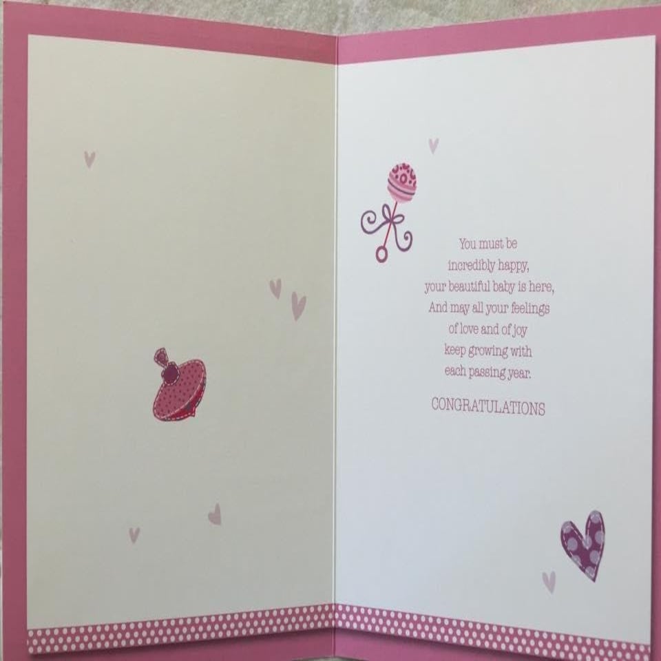 image 1 of New Baby Girl Congratulations Greeting Card