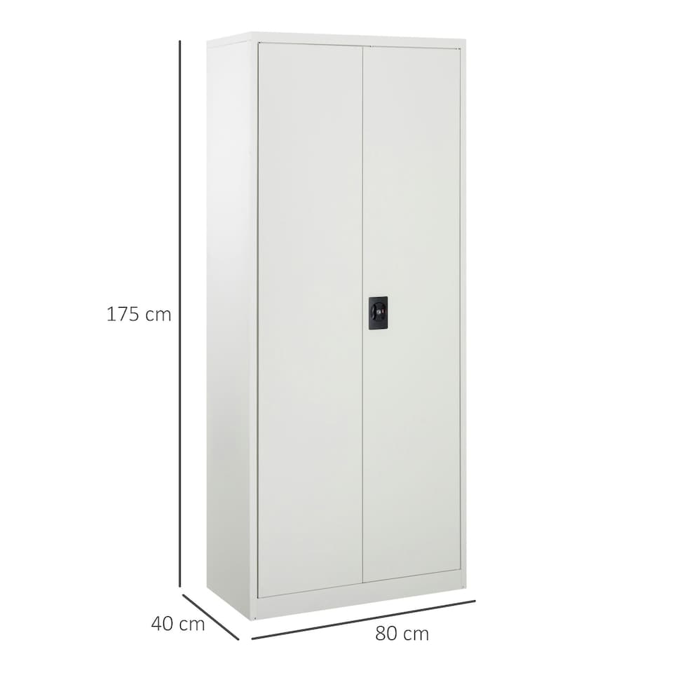 image 1 of Vinsetto Cream 2-Door Metal Filing Cupboard | Office Cabinet