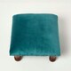 image 4 of Homescapes Mable Teal Green Velvet Square Footstool
