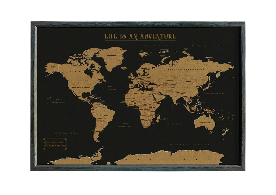image 1 of Splosh Travel Map Cork Board World Desktop Black XL