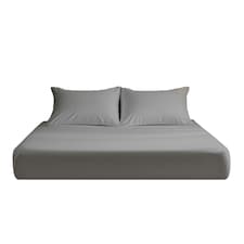 Microfibre Soft Touch Fitted Sheet 25cm Skirt Plain Dyed Bed Linen Silver | Silver | Single