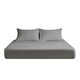 image 1 of Microfibre Soft Touch Fitted Sheet 25cm Skirt Plain Dyed Bed Linen Silver | Silver | Single