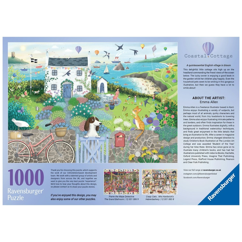 image 1 of Ravensburger Coastal Cottage 1000 Piece Jigsaw Puzzle