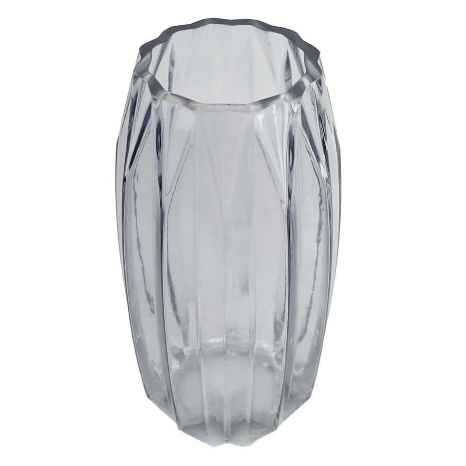 image 1 of 30cm Clear Contemporary Glass Vase | White | 30