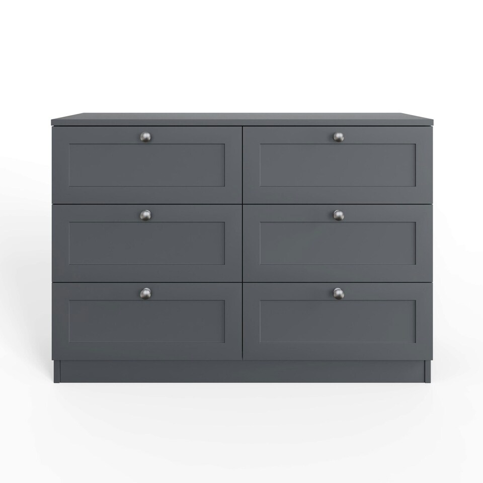 image 1 of FWStyle Artus Shaker 6 Drawer Chest Of Drawers Matt Grey