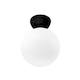 image 4 of ValueLights Orbital Matte Black Opal Glass Globe IP44 Rated Bathroom Flush Ceiling Light | Black