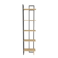 Decorotika Alice 180 cm 5-tier Metal Frame Corner Bookshelf - 45 cm W x 19.6 cm D x 180 cm H