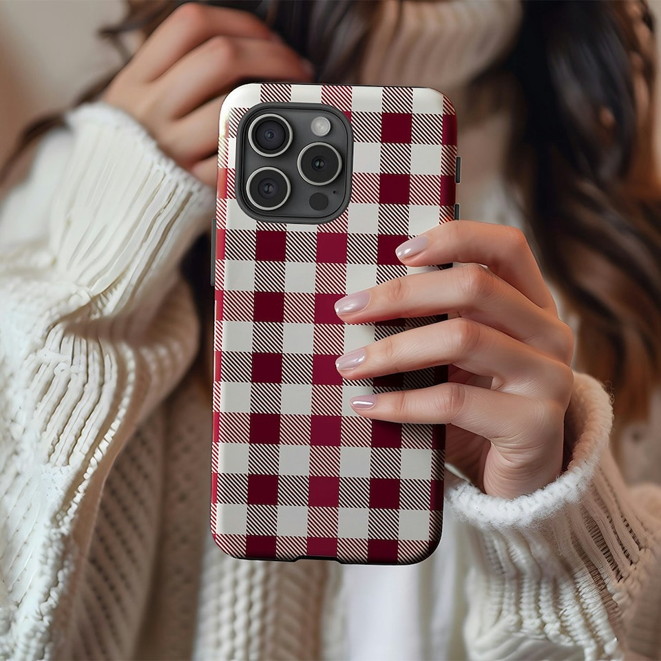 image 1 of Red Check Phone Case | Red | iPhone 16 Pro Max
Tough | iPhone 16 Pro Max
Tough