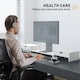 image 6 of HOMCOM Dual Monitor Stand Riser with Adjustable Length and Angle, White