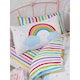 image 1 of Bedding & Beyond Childrens/Kids Rainbow Duvet Cover Set - White/Blue - Double White | Double