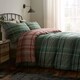 image 1 of D & D Bennet Check Duvet Cover Set Green