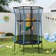 image 2 of HOMCOM 5.4FT Kids Trampoline with Enclosure Indoor Outdoor Blue