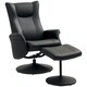 image 1 of HOMCOM Swivel Recliner Chair with Footstool and Adjustable Back, Black 