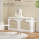 image 3 of HOMCOM Boho Shoe Bench with Padded Seat and 2 Flip-Drawers, White | White | White