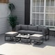 image 2 of Outsunny 6 PC Garden Daybed Aluminum Sectional Sofa Set Coffee Table Footstool | Grey